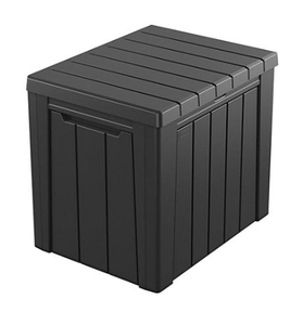 lot 163 image: Keter Urban 30-Gallon Outdoor Deck BoxStorage Table