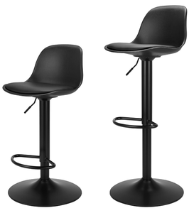 lot 169 image: LOT OF 2 Finnhomy Bar Stools, Swivel Barstools with Footrest and Ergonomic PP Back