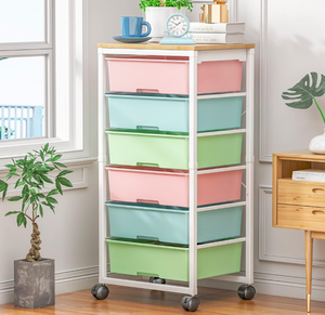 lot 171 image: TOOLF Rolling Storage Cart with 6 Drawers,Utility Cart with Drawers,Craft Storage Cart