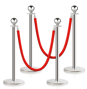 lot 195 image: 2PCS Stainless Steel Stanchion Post Queue