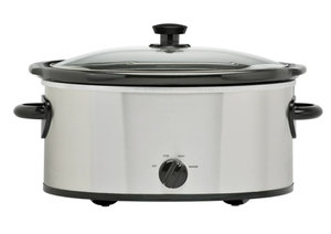 lot 207 image: Mainstays 6 Quart Oval Slow Cooker, Stainless Steel Finish