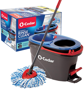lot 266 image: O-Cedar EasyWring RinseClean Microfiber Spin Mop & Bucket Floor Cleaning System
