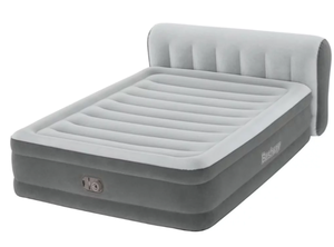 lot 324 image: Queen Size 18 Bestway Headboard Queen Air Mattress with Built-in Pump