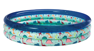 lot 329 image: Bluescape Blue Dino 3-Ring Inflatable Swimming Pool for Kids