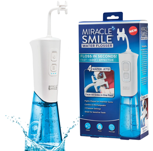 lot 426 image: LOT OF 3 Miracle Smile Water Flosser, Portable Dental Rechargeable Water Flosser