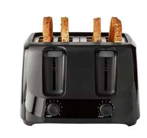lot 497 image: Mainstays 4-Slice Toaster Black with 6 Shade Settings and Removable Crumb Tray