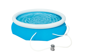 lot 312 image: Bluescape Fast Set 10 x 30 Round Inflatable Soft Sided Above Ground Pool Set