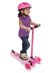 lot 409 image: Disney Minnie 3-Wheel Lights and Sounds Tilt n Turn Scooter for Girls