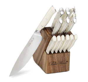 lot 453 image: The Pioneer Woman Pioneer Signature 14-Piece Stainless Steel Knife Block Set, Linen