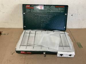 lot 321 image: Coleman Brand, Matchlight 10,000 BTU 2-Burner Propane Stove, black