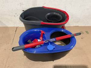 lot 340 image: O-Cedar EasyWring RinseClean Microfiber Spin Mop & Bucket Floor Cleaning System