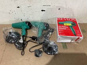 lot 344 image: LOT OF 3 Revlon 1875W IONIC Volume Booster Hair Dryer