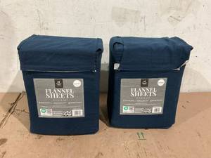 lot 129 image: LOT OF 2 Queen Size Members Mark 6PCS Flannel Sheets