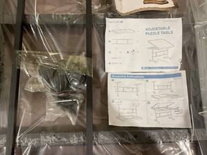 lot 167 image: 1500 Piece Puzzle Table with Drawers, Jigsaw Puzzle Tabe with 4 Wheels