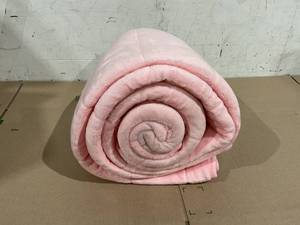 lot 173 image: Queen Size 3PCS Pink Fur Comforter Set