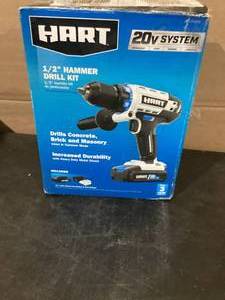 lot 251 image: HART 20-Volt 12-inch Cordless Hammer Drill Kit, Gen2