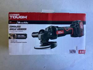 lot 415 image: Hyper Tough 20V 4.0Ah Lithium-ion Cordless Angle Grinder