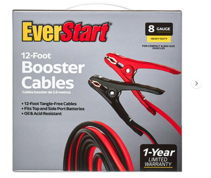 lot 360 image: EverStart 12-Foot 8-Gauge Heavy Duty Booster Cables