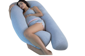 lot 561 image: Pharmedoc Pregnancy Pillows, U-Shape Full Body Pillow - Solid  Removable Jersey Cover - Grey  Pregnancy Pillows for Sleeping