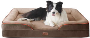 lot 567 image: Bedsure Orthopedic Dog Bed for Large Dogs - Big Washable Dog Sofa Beds Large, Supportive Foam Pet Couch Bed with Removable Washable Cover,