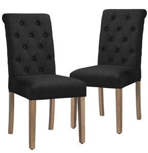 lot 63 image: LOT OF 2 Topeakmart Dining Chairs kitchenliving RoomReataurant Diner Chair High Back Padded Chair with Wood Legs