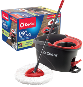 lot 380 image: O-Cedar EasyWring Microfiber Spin Mop, Bucket Floor Cleaning System