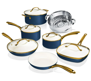 lot 529 image: 12PCS Gotham Steel Pots and Pans Set Natural Ceramic Nonstick Cookware Set