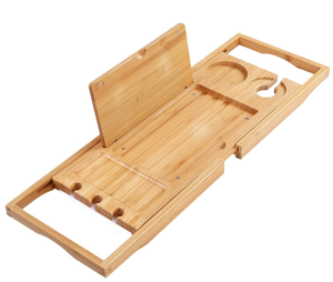 lot 536 image: Utoplike Bamboo Bathtub Caddy Tray Bath Tray for Tub