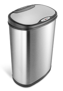 lot 546 image: NINESTARS DZT-50-13 Automatic Touchless Motion Sensor Oval Trash Can