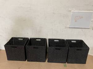 lot 513 image: 4PCS UBBCARE Wicker Basket, Woven Paper Rope Storage Baskets for Shelves