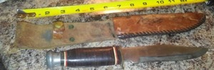 lot 112 image: Original Bowie Knife with Sheath.