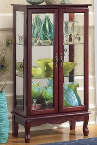 lot 333 image: 2 Door Lighted Cabinet, Fireplace Surround (2), New in open Box.