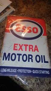 lot 186 image: Esso Motor Oil Metal Sign.