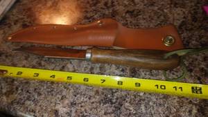 lot 196 image: Hand Crafted Knife With Soft Leather Sheath.