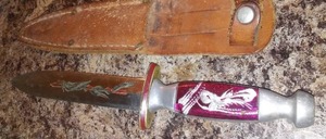 lot 198 image: Knife And Sheath Fabulous Carving.
