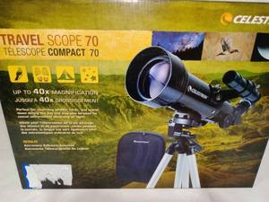 lot 137 image: Celestron Travel Compact Telescope 70, 40X Magnification.