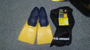 lot 167 image: US Divers Swim Fins, Flippers Kids.