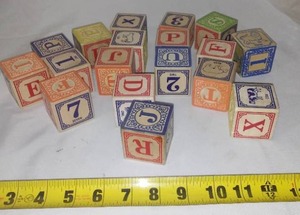 lot 201 image: Vintage Large Wood Blocks. -Wow.