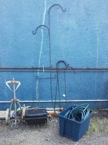 lot 299 image: Shepherds Hooks (8), Camping Propane Grill and More.