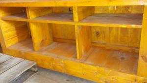 lot 325 image: Wood Storage  Entertainment On Castor Wheels.