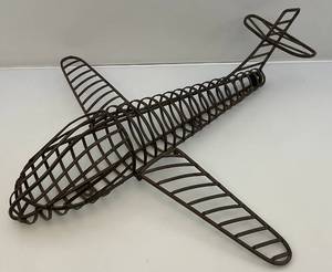 lot 33 image: Vintage Metal Airplane Sculpture 23 12 L x 27 W x 7 T