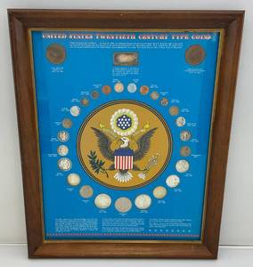 lot 70 image: Framed United States Twentieth Century Type Cions (SILVER CIONS PRESENT) 16 12 x 20 12