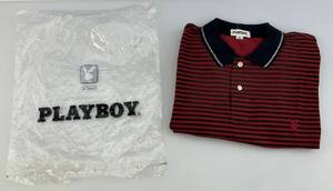 lot 104 image: Vintage PLAYBOY Striped Polo Size (M)