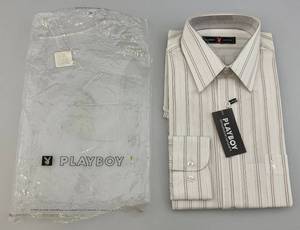 lot 105 image: Vintage PLAYBOY Striped Dress Shirt Size (M) (NEW WITH TAG)