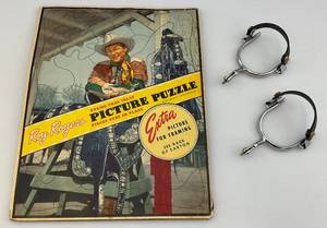 lot 141 image: 1950S Roy Rodgers 11 x 14 Puzzle & Kids Spurrs