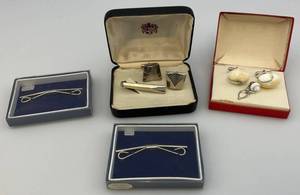 lot 155 image: Misc. Vintage Tie Clips & More