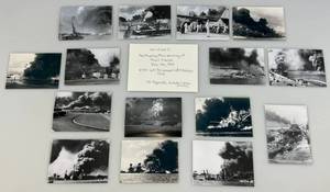lot 178 image: WWII Reprinted Photos Of The Beginning Of The bombing of Pearl Harbor Dec. 7th 1941