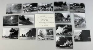 lot 192 image: WWII Reprinted Photos Of The Beginning Of The bombing of Pearl Harbor Dec. 7th 1941 (INCLUDES FOUR OLDER PRINTS)