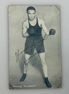 lot 199 image: 1930s-40s (Jimmy Mc Larnin) Autographed Boxing Exhibit Card 3 38 x 5 38 (Please See Photos For Condition)