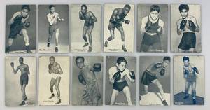 lot 200 image: Misc. 1930s-40s Boxer Exhibit Cards Including (Pablo Damo) & More 3 38 x 5 38 (Please See Photos For Condition)